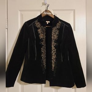 Reba western blazer jacket, small, black with gold embellishments